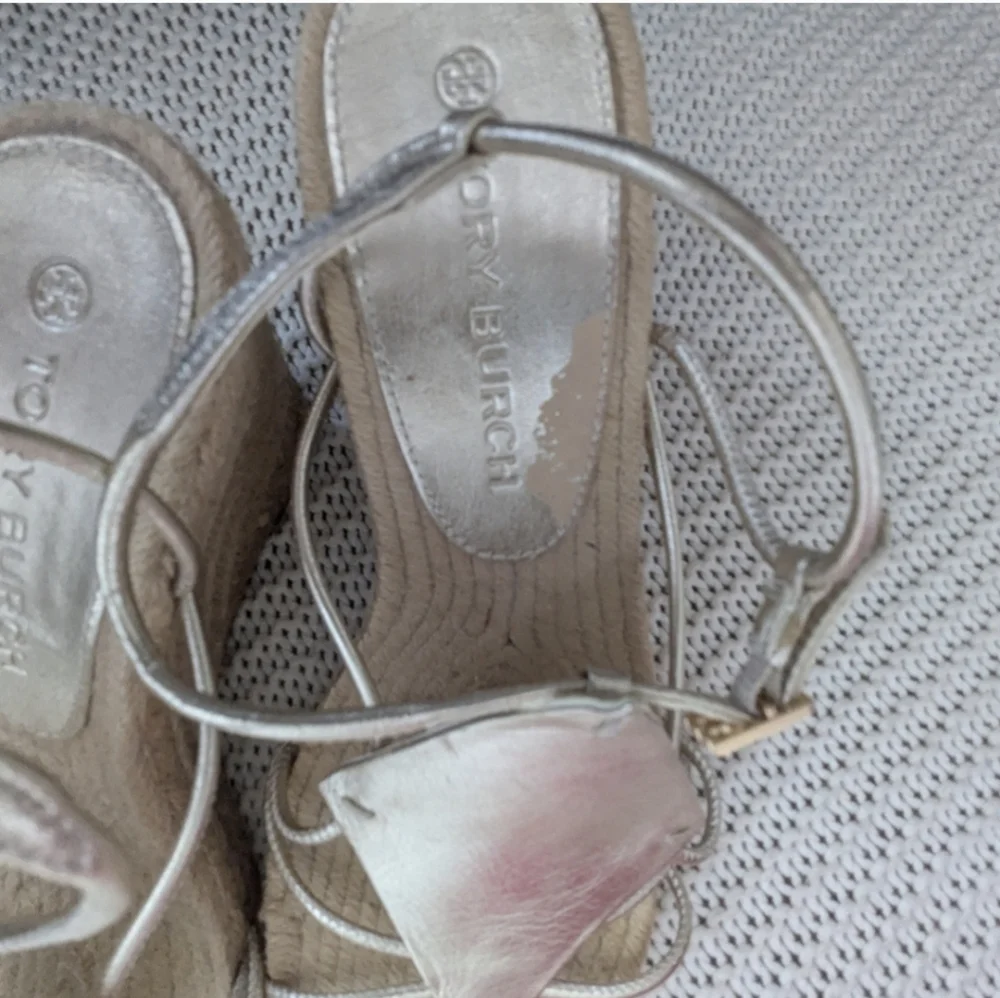 Tory Burch Diamond Patch Espadrilles, Gold Spark, US Size 11